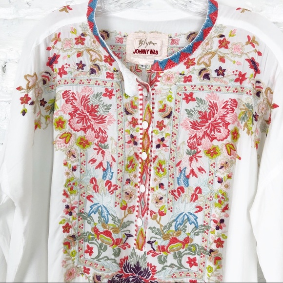 Johnny Was Biya Yoon Challis Blouse Size Small - Picture 4 of 8